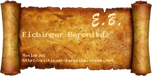 Eichinger Bereniké névjegykártya
